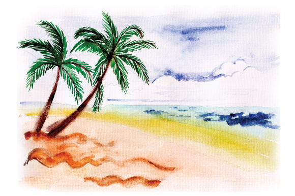 Beach Scene in Watercolor: A Nature Amp Review