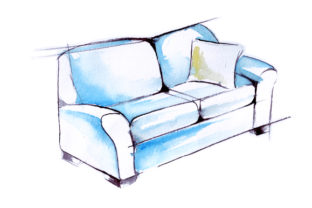 Blue Sofa Sketch: A Home Design Asset Review