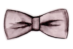 Bowtie in Watercolor for Wedding Branding