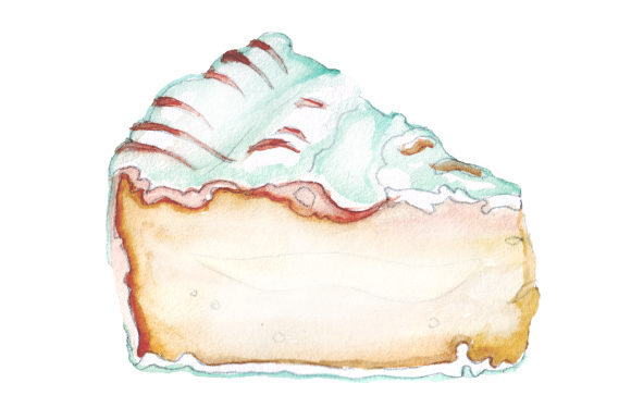 Camembert Cheese in Watercolor Style for Food Amp