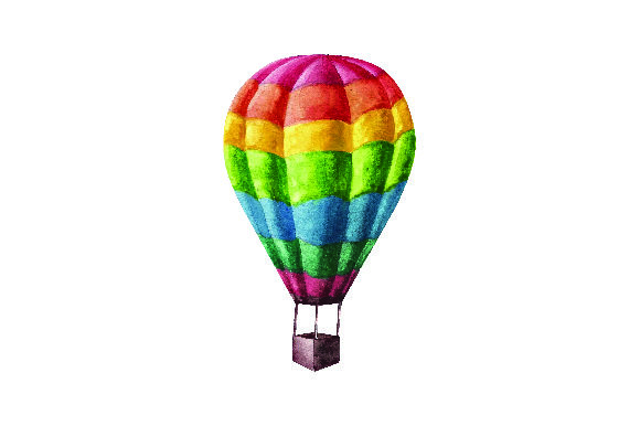 Colorful Hot Air Balloon Watercolor Design