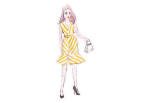Fashion Sketch with Stripes in Watercolor Review