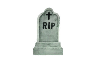 Gravestone Watercolor for Halloween Crafts