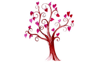 Heart Foliage Watercolor for Valentine’s Day Branding