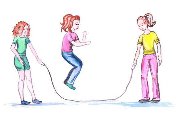 Kids Playing Jumprope: A Watercolor Asset Review