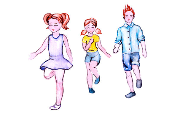 Kids Running Around: Watercolor Design Review