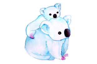 Koala with Baby Watercolor: Australia Niche Asset