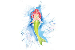 Mermaid in Paint Splatter Watercolor Style Review
