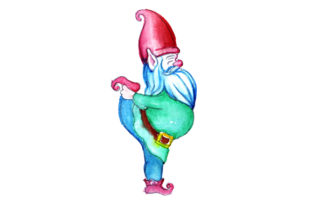 Review: Gnome Doing Yoga in Watercolor Style