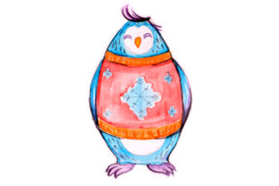 Reviewing the Penguin Dad in Watercolor Embroidery Design