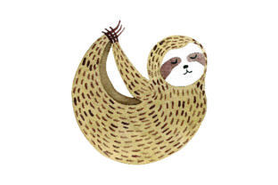 Sloth Yoga Watercolor: Animals for Branding
