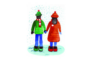 Snow Shoes Watercolor: Valentine’s Day Design