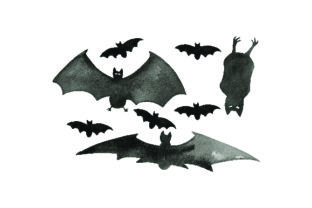 Spooky Bats Watercolor for Halloween Branding