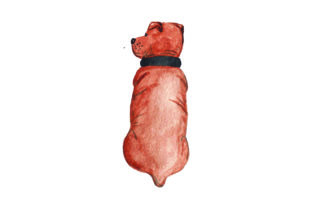 Staffordshire Bull Terrier from Behind - Ginger Colored Watercolor