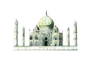 Taj Mahal Watercolor Style for Travel Branding