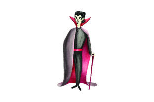 Vampire in Watercolor - Halloween Design Review