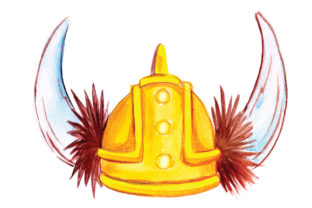 Viking Helmet Watercolor: Bold Vikings Branding