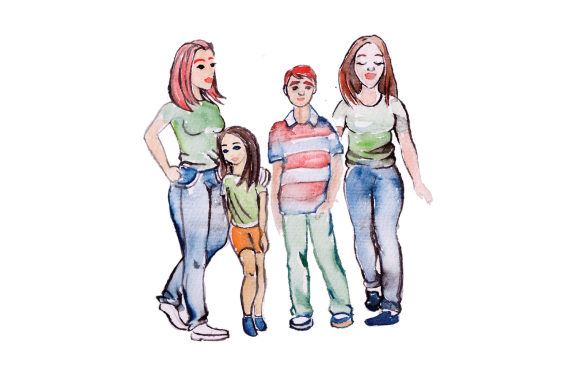 Watercolor 2 Moms 2 Kids by Designs Amp