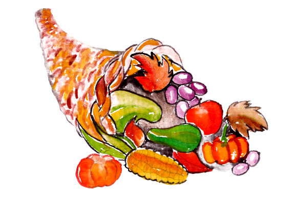 Watercolor Cornucopia: A Thanksgiving Design Review