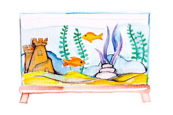 Watercolor Fish Tank with Fishes by Designs Amp Review